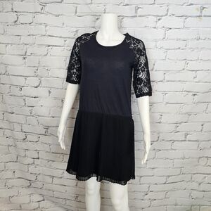 Paul & Joe Sister Black Lace and Pleats Dress